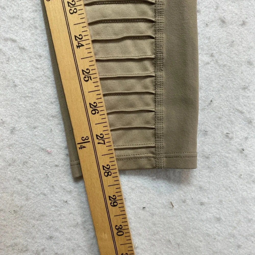 Alo Leggings Womens Size Medium Gravel Tan Ribbed Mesh High Waist Moto